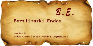 Bartlinszki Endre névjegykártya